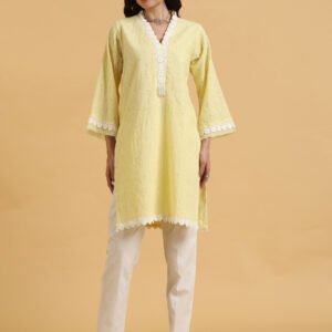 Sunlit Pearl Blossom Kurta Set